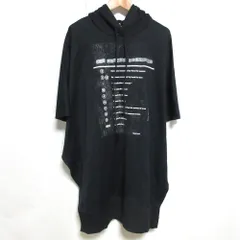 美品 21AW MM6 エムエムシックス メゾンマルジェラ プリント プルオーバー スウェットロングパーカー ワンピース S ブラック レディース 古着 中古 USED