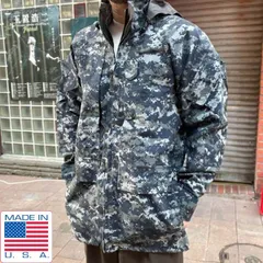 2008年製 実物 米軍 US NAVY NWU デジタル カモ 迷彩 ゴアテックス パーカー S-L USN USA製 ミリタリージャケット D150-18-0050ZTW