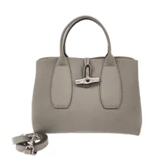 LONGCHAMP ロンシャン ロゾ 2WAYバッグ グレー レザー レディース　240001127866