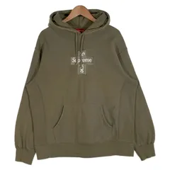SUPREME シュプリーム 20AW Cross Box Logo Hooded Sweatshirt クロスボックスロゴ プルオーバースウェットパーカー オリーブ Size L