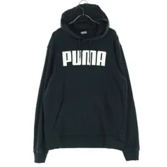 PUMA プーマ 長袖 スウェットパーカー M ブラック メンズ 古着