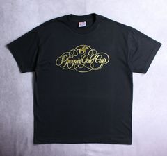 【VINTAGE】90s～00s USA製 フェードブラック Tシャツ 金の箔プリント PHOENIX GOLD CUP 競馬 HANES