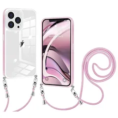 iPhone 12 Pro Max 用 ケース クリア ショルダー iphone12pro max 用 スマホケース 肩掛け 首かけ 斜めがけ ショルダー ケース 縄掛け カバー 透明 PC背面 TPUバンパー アイフォン12ProMax カバー ストラッ 0