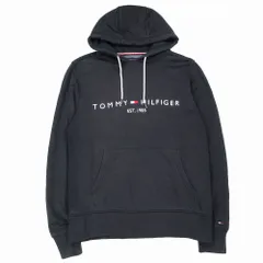 19AW トミーヒルフィガー TOMMY HILFIGER ロゴ パーカー スウェット トレーナー フーディー プルオーバー L ブラック ur21 【中古】