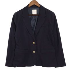 LOWRYS FARM ローリーズファーム 通年 ストレッチ★ テーラード ジャケット ブレザー 紺ブレ Sz.L レディース 紺