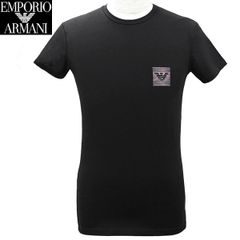 新品 エンポリオ アルマーニ Tシャツ メンズ 半袖 カットソー ブラック アンダーウェア EM000375 AF10798
