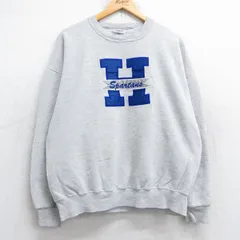 XL/古着 ジャージーズ 長袖 スウェット メンズ 90s H スパルタンズ クルーネック グレー 霜降り 25aug30 中古 スエット トレーナー トップ