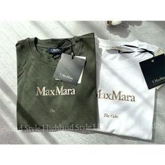 新品未使用 'S MAX MARA QUIETO ロゴ コットン Tシャツ ラウンドネック