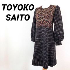 TOYOKO SAITO 斎藤都世子 ニットワンピース膝丈 上品ピンク - メルカリ