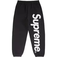 M Supreme Satin Applique Sweatpant Black Appliqué