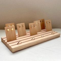 木製　アクセサリースタンド　収納　ジュエリーディスプレイ　ピアス　リング