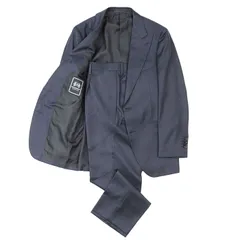 【新品同様】SOVEREGIN ソブリン スーツ セットアップ UNITED ARROWS TOKYO ジャケット スラックス グレンチェック テーラード 2B 1タック 開き見せ サイドベンツ テーパード ウール100％ メンズ サイズ 44/44 紺