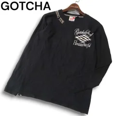 GOTCHA ガッチャ 通年 ネイティブ刺繍★ 長袖 カットソー ロンTシャツ Sz.L　メンズ 黒 サーフ