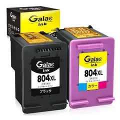 Galac ink HP用リサイクルインク 804 XL (ブラック 増量 + カラー 増量） 2個セット残量表示付 HP804 大容量【対応機種】■HP Tango ■HP Tango X ■ENVY Photo ・6220 ・6222 ・7820 ・782
