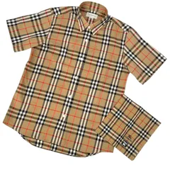 未使用品 BURBERRYS バーバリーズ ノバチェック 刺繡ロゴ シャツ スカーフ サイズM