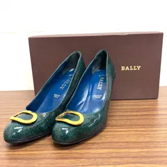 ◎BALLY バリー パンプス ヒール グリーン 緑 エナメル  AMORES351/2UAGI 22.5cm