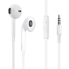【シンプル版】マイク付きイヤホン 3.5mm 有線 リモコン付き