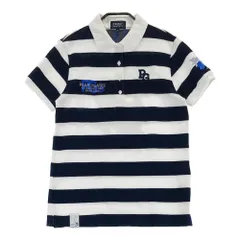 サイズ：1 PEARLY GATES パーリーゲイツ 2023年モデル 半袖ポロシャツ 35周年 ボーダー柄 ホワイト系 [240101392795]# ゴルフウェア レディース ストスト