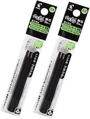 【2個セット】Pilot パ イ ロ ット フリク ション替芯（黒・3本入）0.5mm LFBTRF30EF 3B | ゲルインキ （適合商品：フリ クション ボール多色）0.5mm極細 ブラック Black オリジナルロゴ入りパッケージE