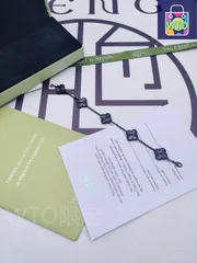 [Van Cleef & Arpels] ヴァン クリーフ＆アーペル 四つ葉のクローバー ブラック サムライ ファイブ フラワー ブレスレット｜本日限定WTO｜新品未使用-WTO輸入1-OGB52