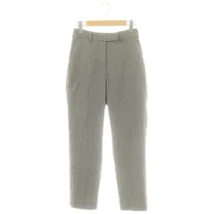 ミラオーウェン Mila Owen 24SS 後ゴムセンタープレステーパードパンツ チェック ジッパーフライ 0 黒 白 ブラック ホワイト /MI ■OS