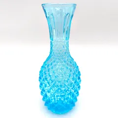 ガラス花瓶・花器・一輪挿し・フラワーベース・ブルー・No.250625-45・梱包サイズ60