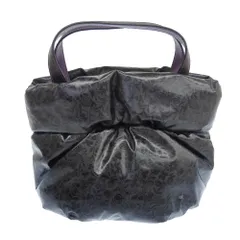 超美品 アナスイ ANNA SUI 現行タグ 花柄プリント パディング ハンド トートバッグ 黒 紫