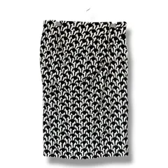 未使用 タグ付き NEMIKA by Leilian ネミカ バイレリアン 総柄ドレープ タイトスカート ひざ丈 デザインスカート ストレッチ レディース サイズ11 ブラック×ホワイト 久喜倉庫店 K748Y