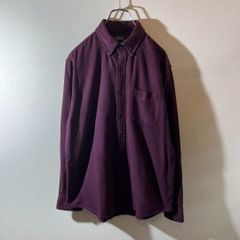 Lands' End パープル 長袖コットンフランネルシャツ M