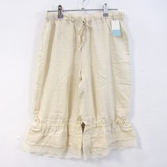 キッドブルー クロップドパンツ レース ボトムス レディース Rサイズ ベージュ系 KID BLUE