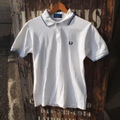 【FRED PERRY】フレッドペリー 鹿の子 ライン入り ポロシャツ UK-36 (S)