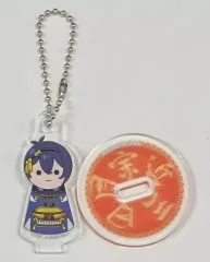 【中古】雑貨 鈴木拡樹(三日月宗近) アクリルキーホルダー＆スタンド 「DMMスクラッチ! 舞台『刀剣乱舞』天伝 蒼空の兵 -大坂冬の陣-＆无伝 夕紅の士 -大坂夏の陣-」 D-8賞