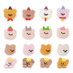 ☆ どうぶつたち ☆ ワッペン 16枚セット ワッペン アイロン 動物 アップリケ 刺繍ワッペン 刺繍アップリケ 刺繍 小さい おしゃれ くま クマ かわいい ワンポイント 小さめ 可愛い 手芸材料 ハンドメイド材料 飾り素材 ハンドクラフト 裁縫材料 手芸