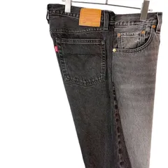 Levi's premiumリーバイスプレミアム501レディーススプライスドデニムパネルデニム切り替えデザイン裾カットオフリメイクデニムバイカラーボタンフライ灰色グレー黒ブラックy2kアメカジレトロvintageヴィンテージ50510