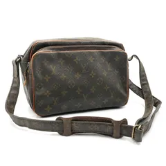 ■美品■鑑定済み■LOUIS VUITTON ルイヴィトン　モノグラム　ミグラトゥール(旧ナイル) ショルダーバッグ　PVC×レザー ブラウン　フランス製　ECLAIR社ファスナー　斜めがけ　クロスボディ