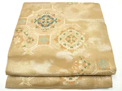 平和屋着物●アンティーク　大正ロマン　丸帯　蜀江花文　金銀糸　正絹　逸品　CAAX7269hy