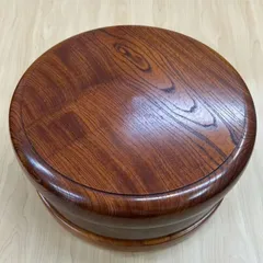 [新品未使用] 伝統工芸品 欅(けやき) くりぬき 茶びつ 天然うるし仕上げ 欅 茶櫃(茶びつ)