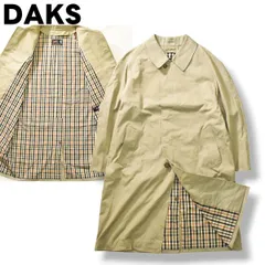 ヴィンテージ ダックスDAKS 裏ハウスチェック柄 ステンカラーコート  ベージュ