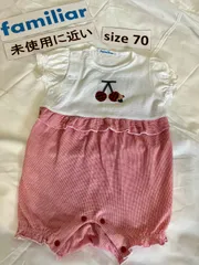 265ファミリアfamiliar70size チェリーショートロンパース　現行品