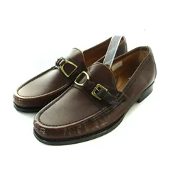 ラルフローレン RALPH LAUREN ビジネスシューズ ローファー ロゴ レザー ゴールド金具 7.5 26cm 茶 ブラウン ■GY18 /MQのサムネイル