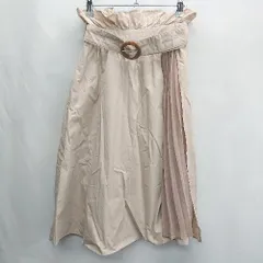 ◇ Θ◎ one after another NICE CLAUP 膝下丈 フレア スカート サイズF ピンクベージュ レディース E  【1502180015250】