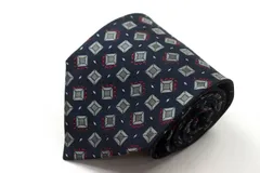 ランセル ブランド ネクタイ シルク 小紋柄 ドット柄 メンズ ネイビー LANCEL 【中古】