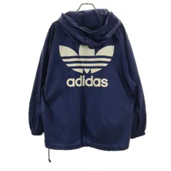 アディダス 80s デサント社 日本製 ヴィンテージ バック トレフォイルロゴ 長袖 パーカー 160 ネイビー adidas プルオーバー キッズ