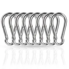 【在庫処分】強力 スプリングフックキーホルダー カラビナ304ステンレス鋼カラビナ 多機能 SUS304 カラビナ アウトドア 旅行用品 釣り 釣具 トレッキング 転倒防止 (m4 8)