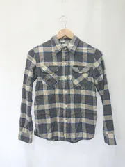 ◇ ⊇ Lee リー チェック柄 長袖 シャツ サイズS ネイビー ベージュ系 マルチ レディース E  【1505290028103】