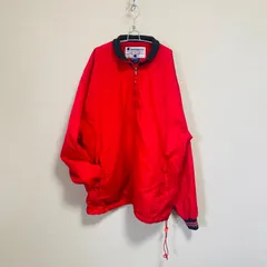 【超希少】 Y2K 80s - 90s チャンピオン 目付き ロゴ刺繍 ハーフジップ アノラック ナイロン スウェット【FU000009】