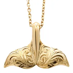 ハワイアンジュエリー ネックレス ホエールテイル K24 イエローゴールド メンズ レディース 記念日 誕生日 プレゼント ギフト サージカルステンレス gps8781all24k