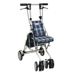 マキテック のっぴー コンパクト車いす NP-001BL ネイビーチェック