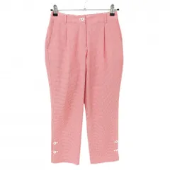 【超美品】マンシングウェア パンツ レッド×白 チェック サッカー生地 レディース M ゴルフウェア Munsingwear