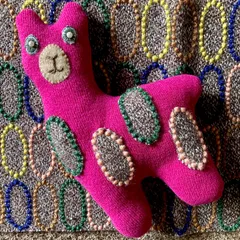 お試し価格ミナペルホネンハギレハンドメイドぬいぐるみアルパカちゃんPピンク　　匿名配送